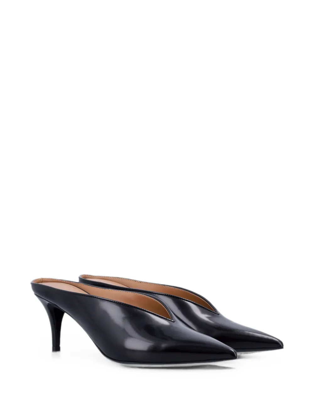 Stella McCartney pointed-toe V-cut mules Zwart