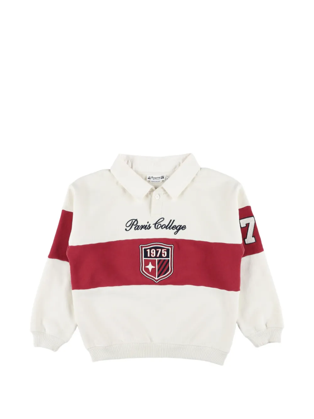 Bonpoint Mazarin Paris College logo-patch polo shirt - Weiß