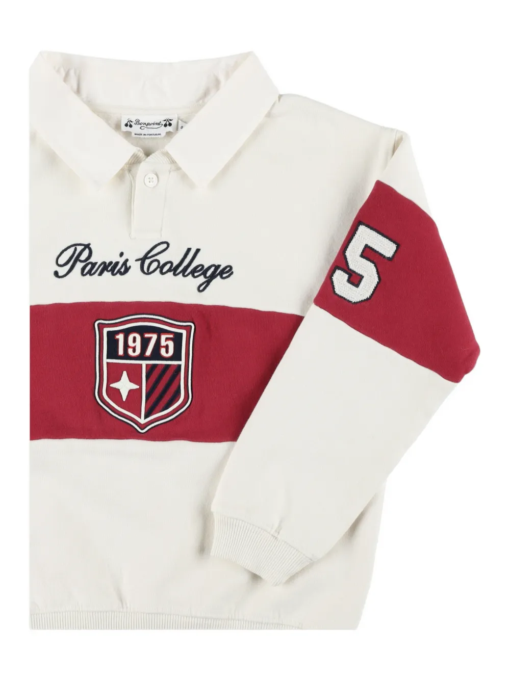 Bonpoint Mazarin logo-embroidered striped polo shirt Wit