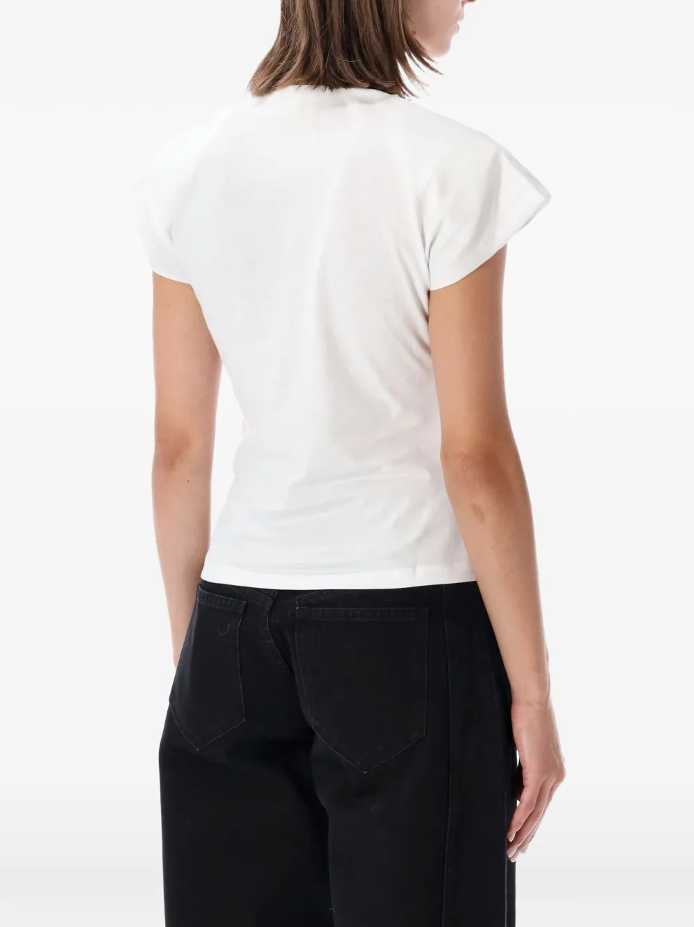 ISABEL MARANT Nadrine T-shirt met gedraaid detail en kapmouwen Wit