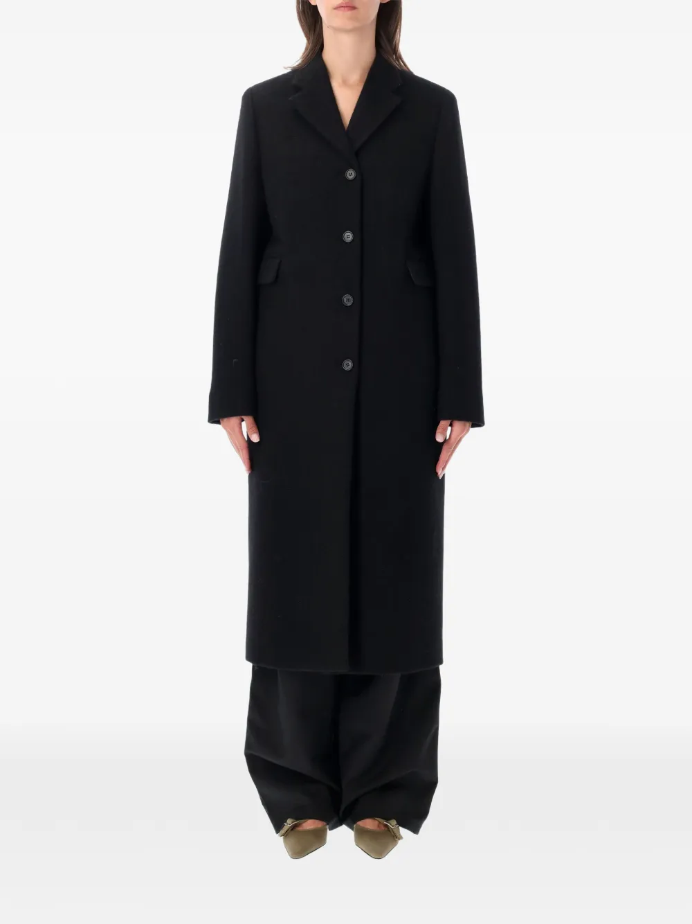 Prada single-breasted shetland wool coat - Nero