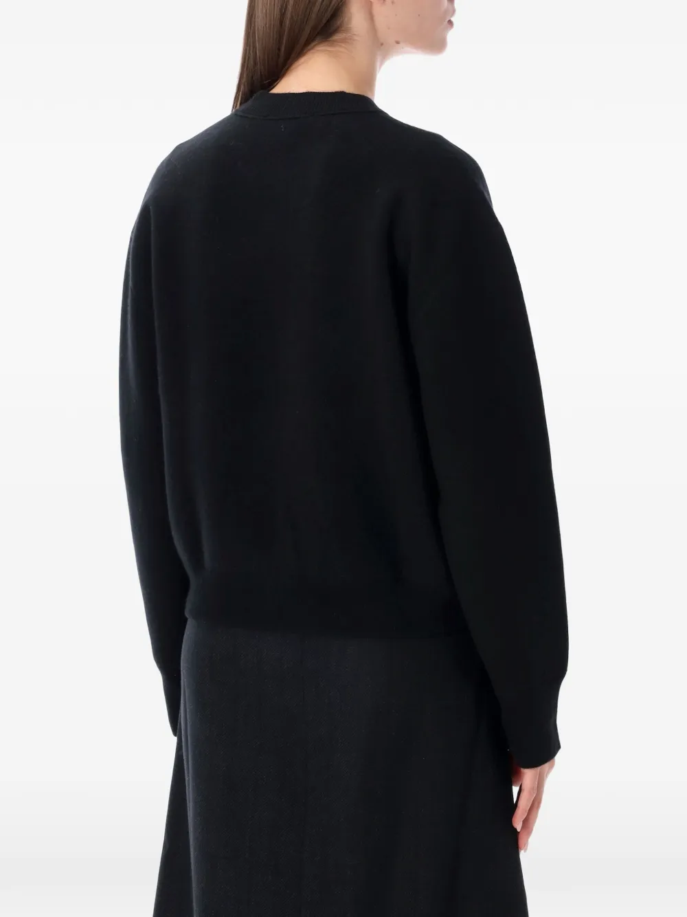 Studio Nicholson Morina ribbed-trim crew-neck sweater Zwart