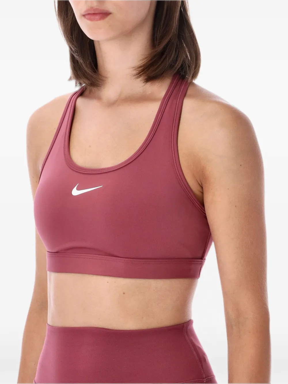 Nike Swoosh sport-bh met medium ondersteuning Roze