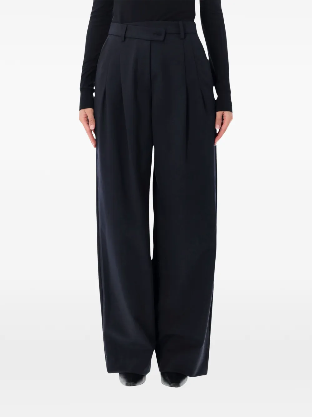 THELATEST Ester pleated wide-leg trousers Blauw