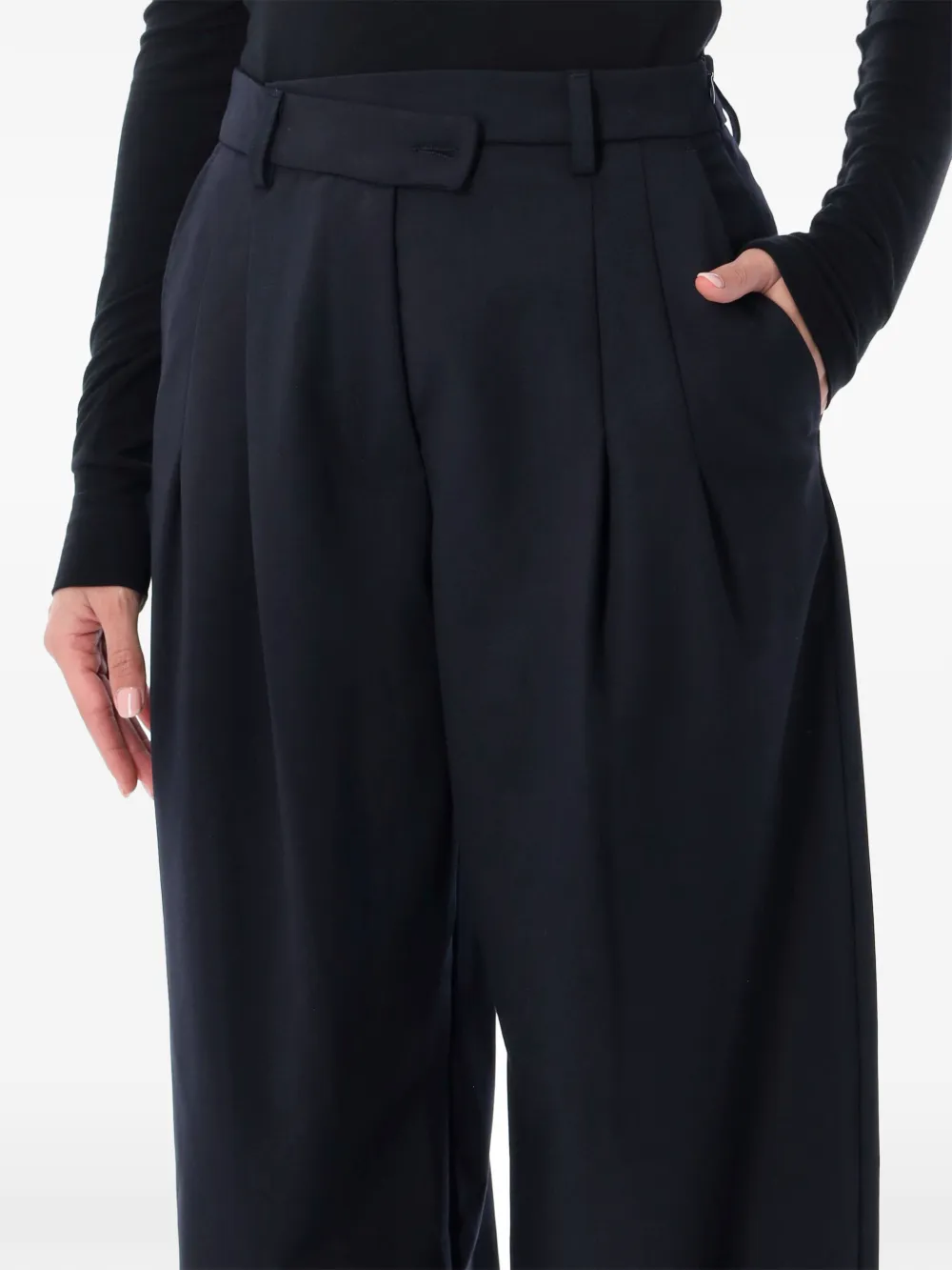 THELATEST Ester pleated wide-leg trousers Blauw