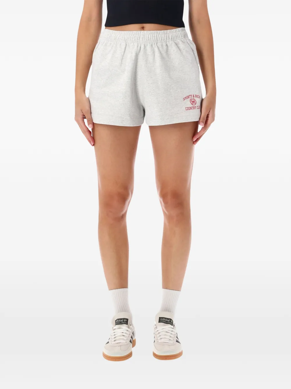 Sporty & Rich logo-print elasticated shorts - Grey