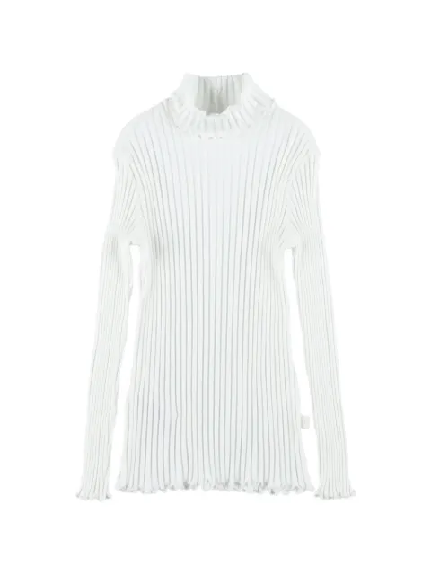Il Gufo ruffled ribbed-knit sweater