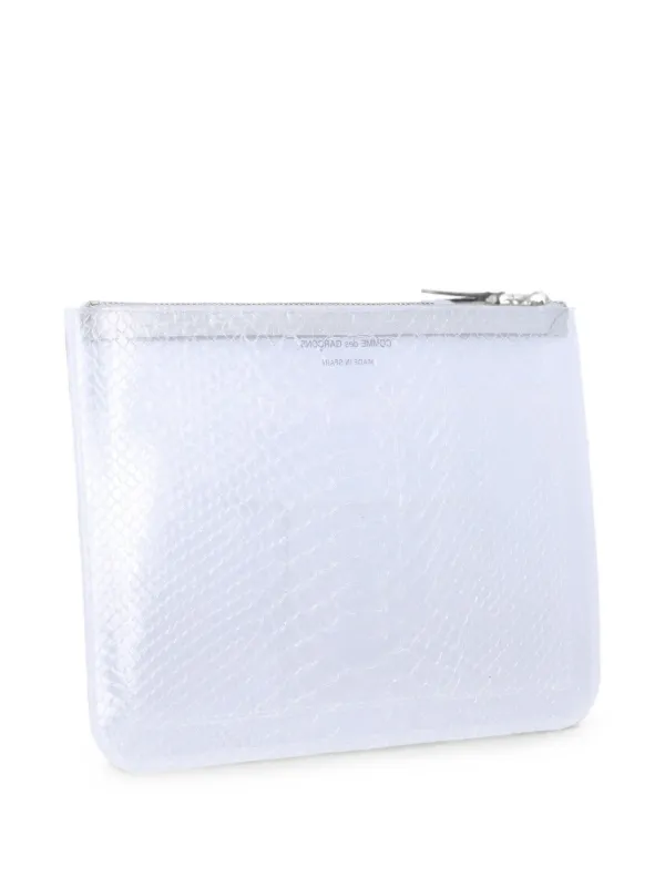 Comme Des Garçons Wallet snake-effect zip-around Pouch | White