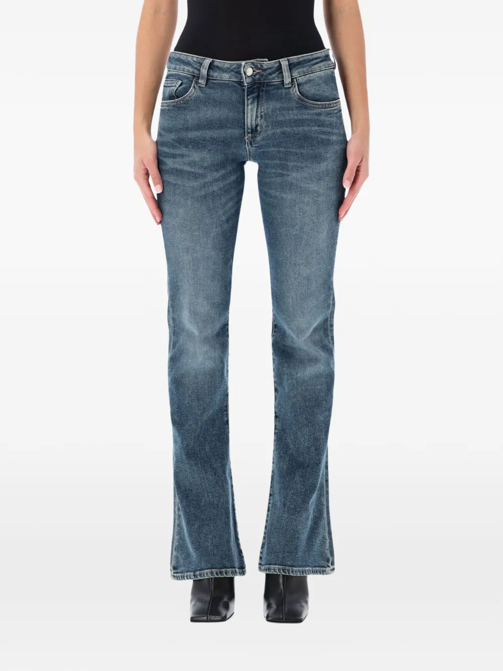ICON DENIM Kendy star-embroidered flared jeans - Blau