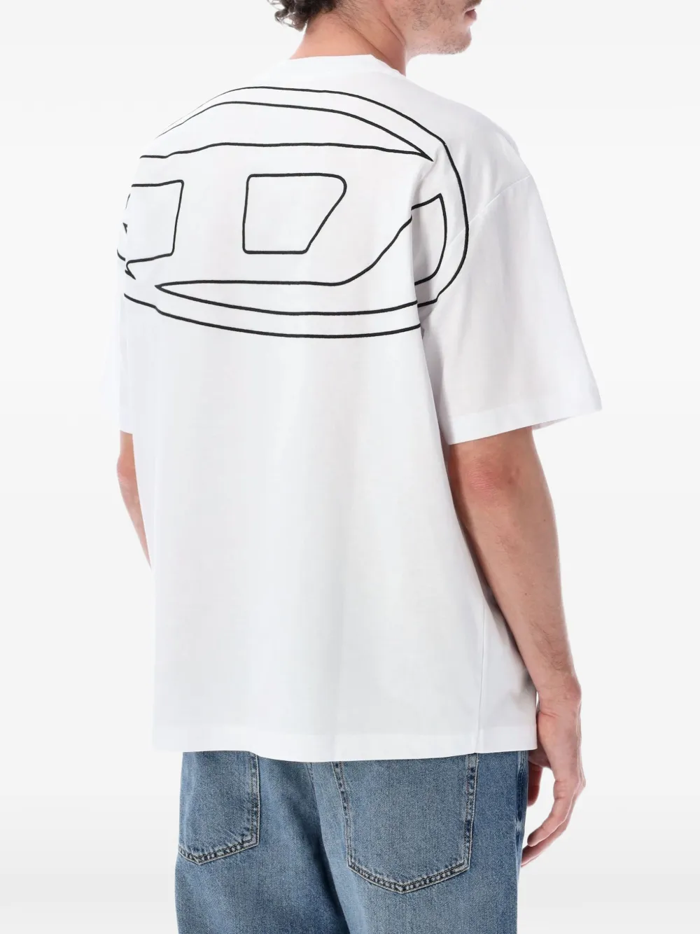 Diesel T-shirt met geborduurd logo Wit