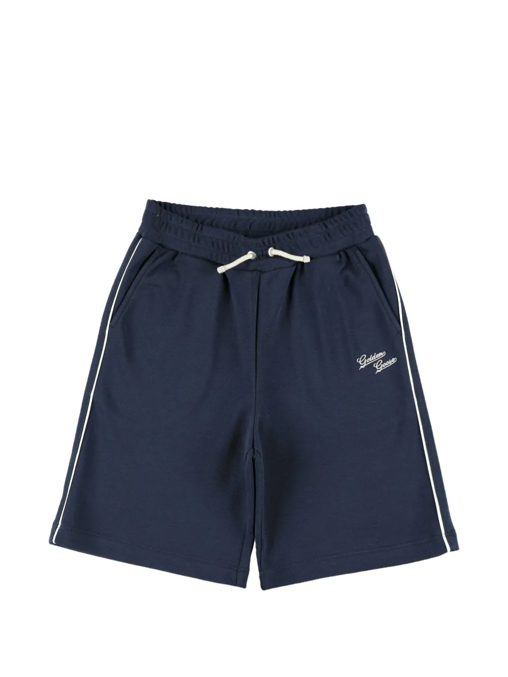 Golden Goose Kids Shorts con ricamo logo - Blu