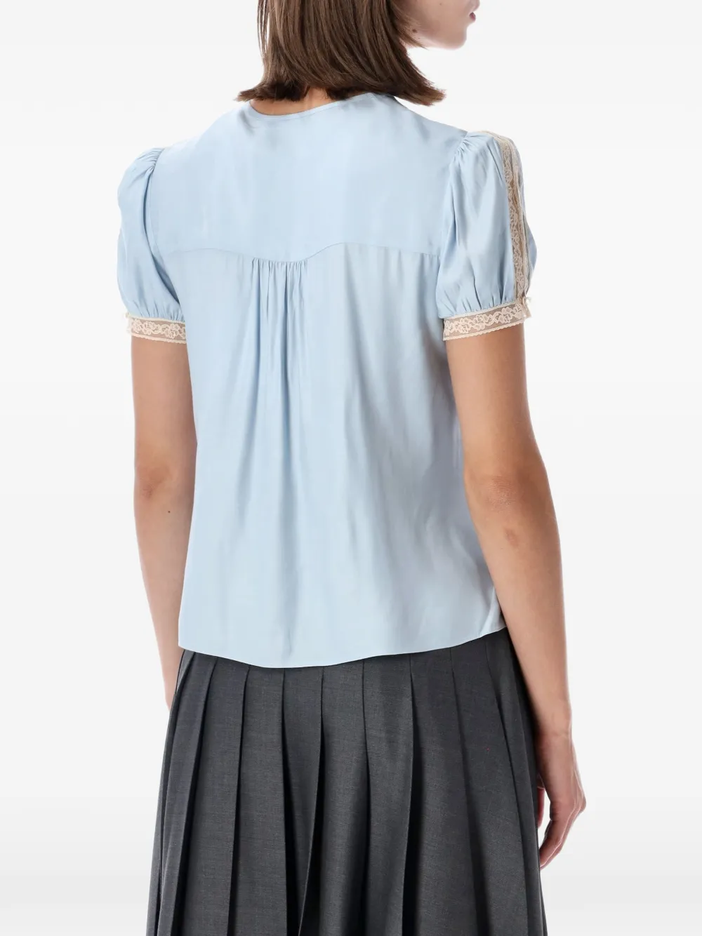 Self-Portrait Blouse met ruches Blauw