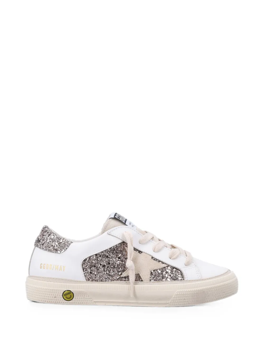Golden Goose Kids glitter-panelled May sneakers Wit