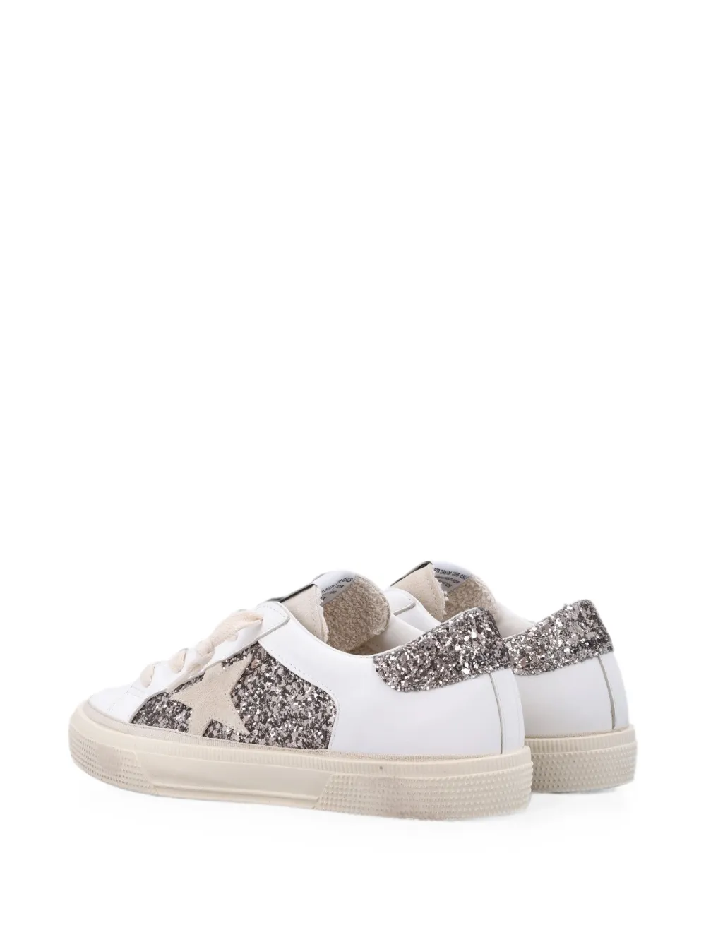 Golden Goose Kids glitter-panelled May sneakers Wit