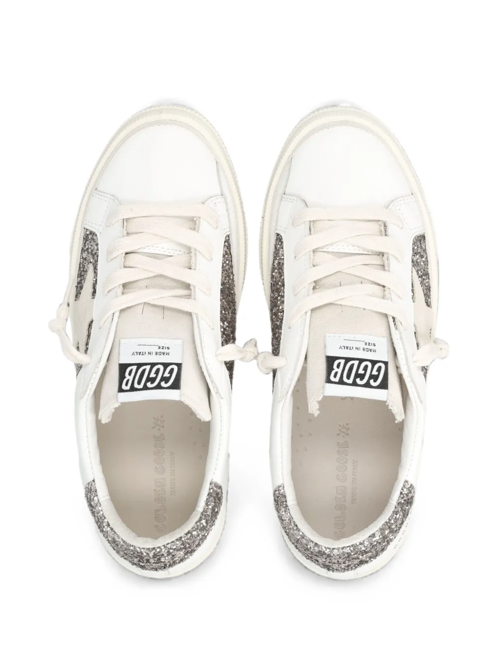 Golden Goose Kids glitter-panelled May sneakers Wit