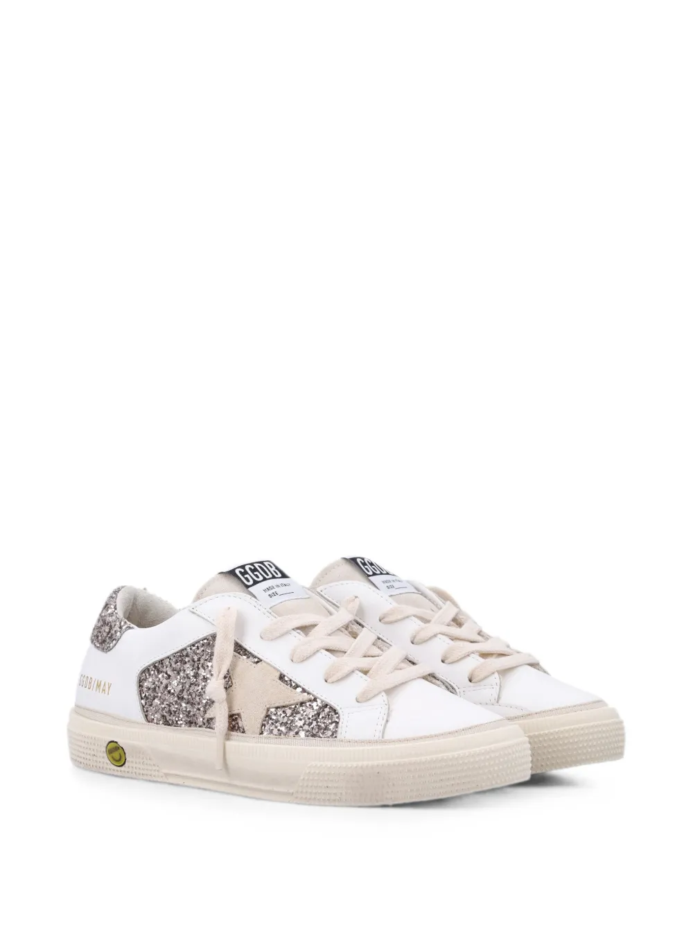 Golden Goose Kids glitter-panelled May sneakers Wit