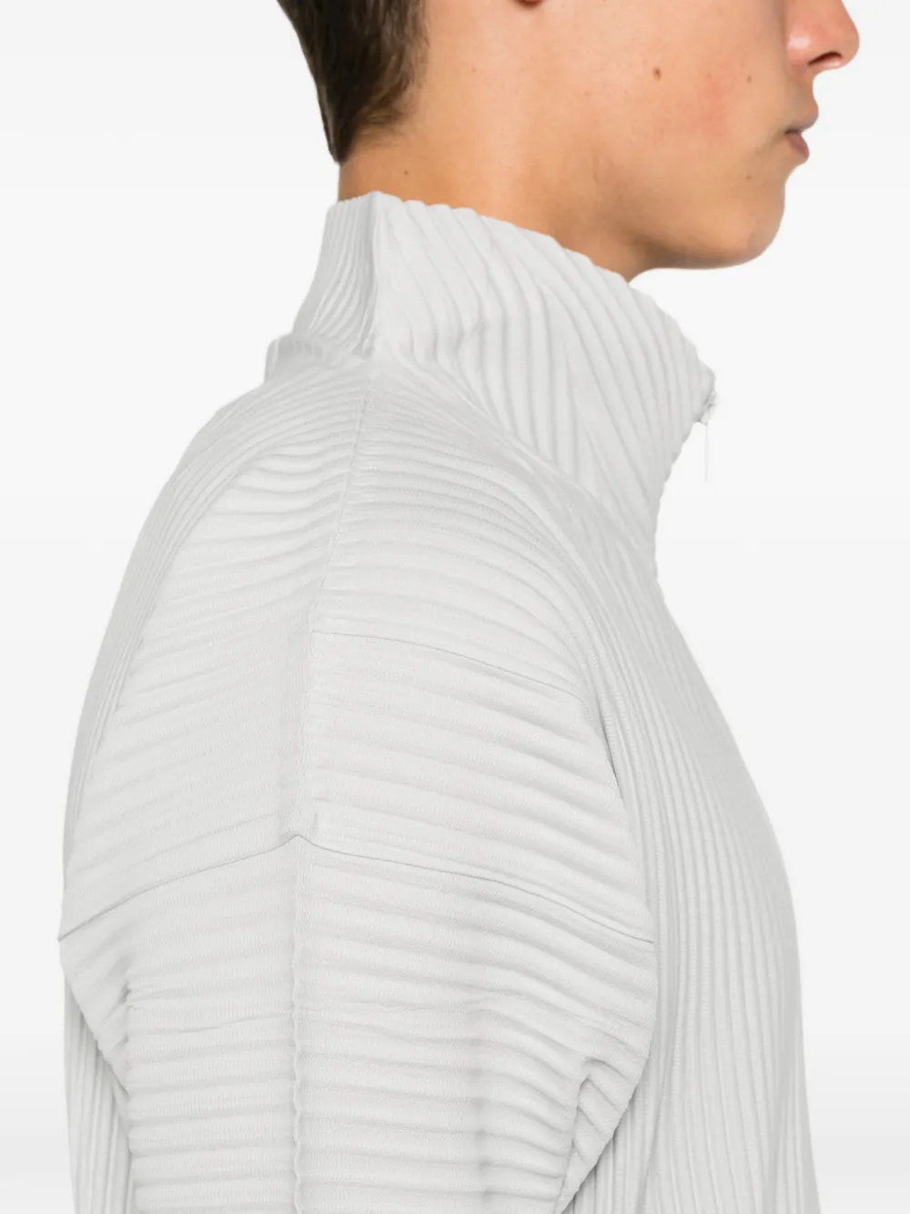 Homme Plissé Issey Miyake Plissé overhemd met rits Grijs