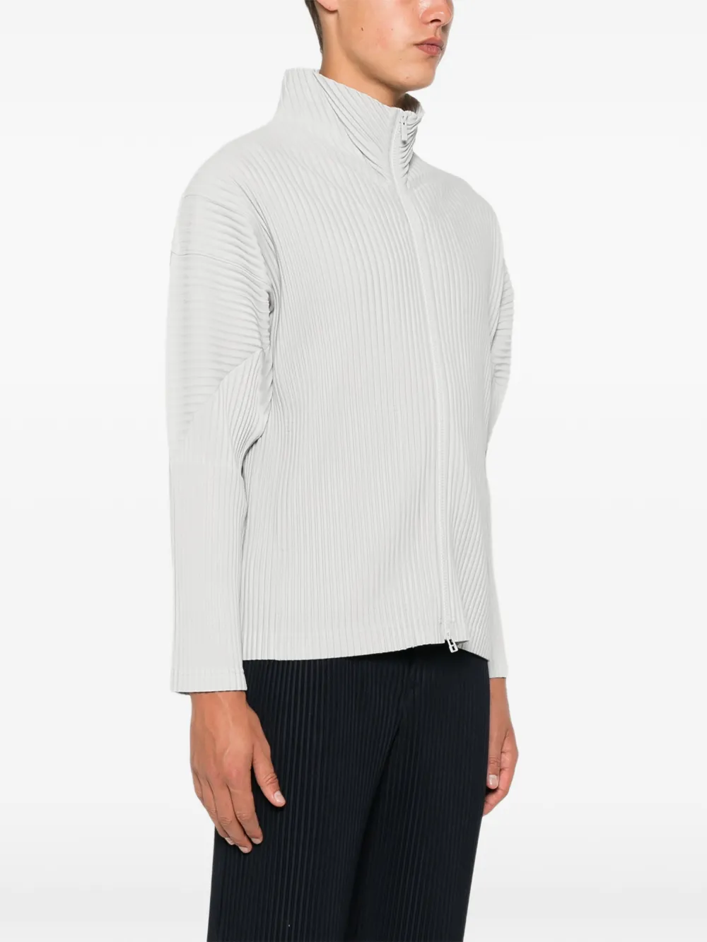 Homme Plissé Issey Miyake Plissé overhemd met rits Grijs
