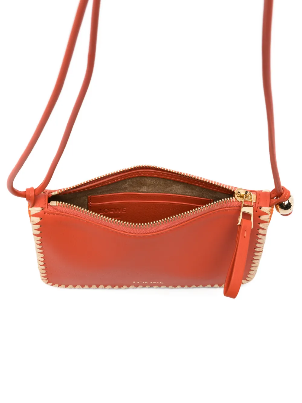 LOEWE Paula's Ibiza clutch met afwerking Oranje