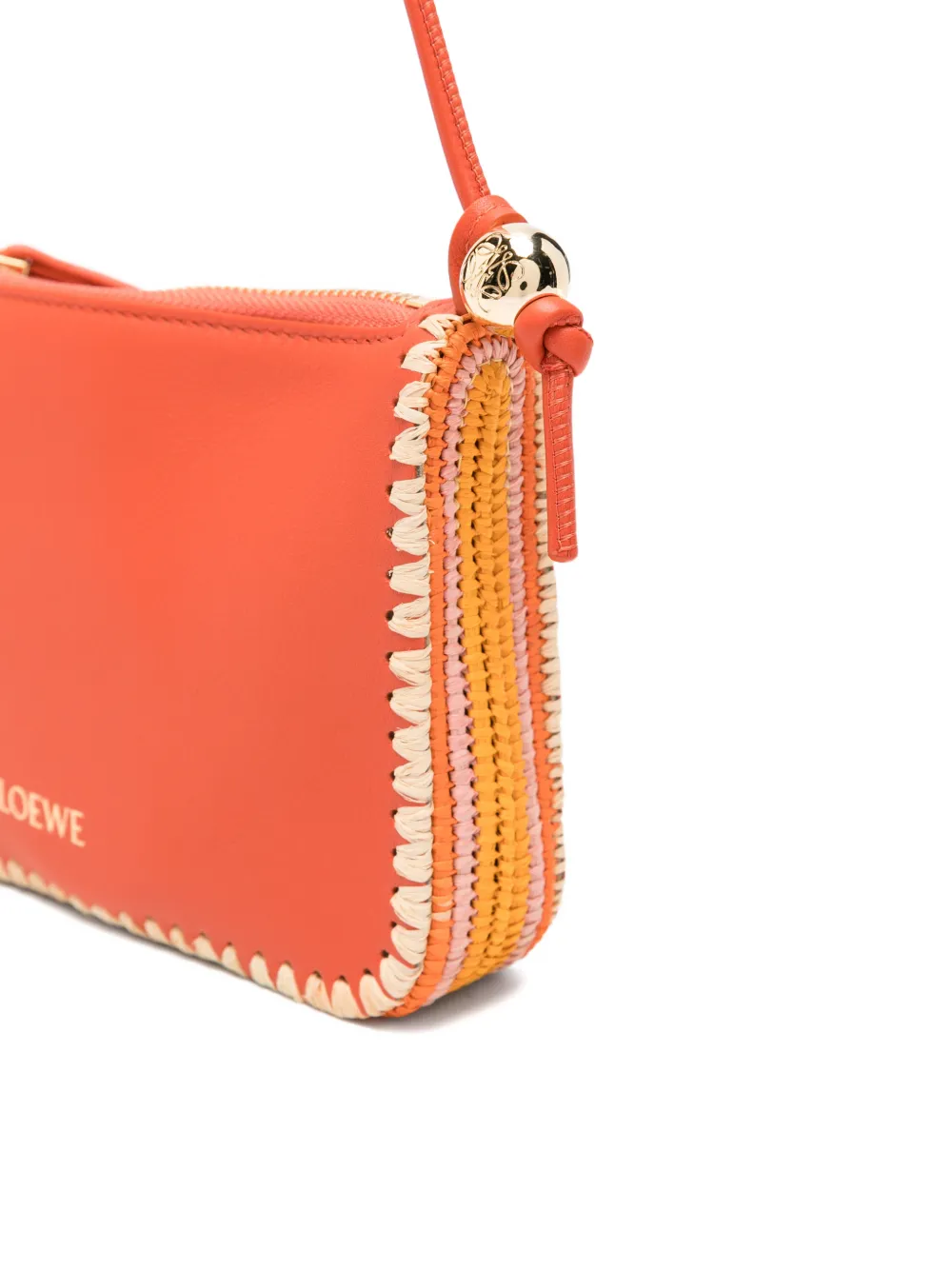 LOEWE Paula's Ibiza clutch met afwerking Oranje