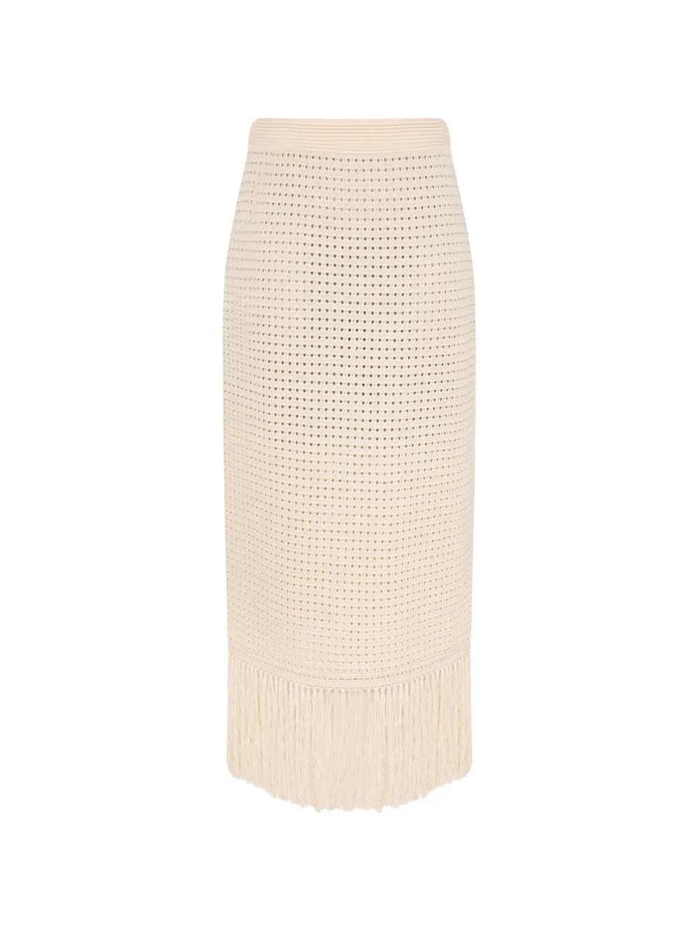 ZIMMERMANN Indra fringe-trimmed skirt - Toni neutri