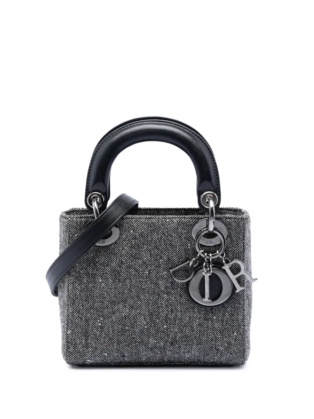 Christian Dior Pre-Owned 1998 Mini Tweed Lady Dior satchel - Grigio