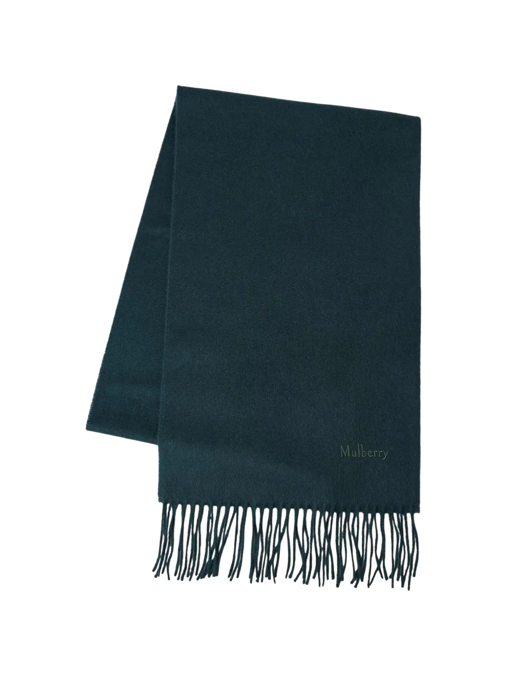 Mulberry fringed cashmere scarf - Verde