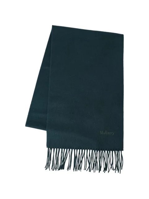 Mulberry fringed cashmere scarf