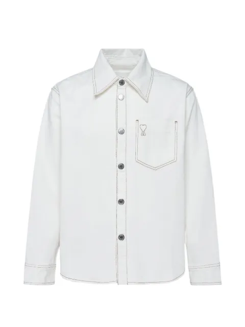 AMI Paris Camicia Ami de Coeur con cuciture a contrasto