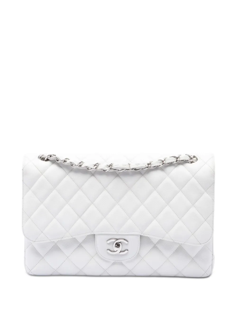 CHANEL Pre-Owned 2010-2011 Jumbo Classic Caviar Double Flap shoulder bag - Weiß