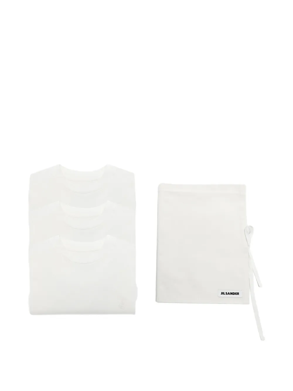 Jil Sander embroidered-monogram three-pack T-shirts - Weiß