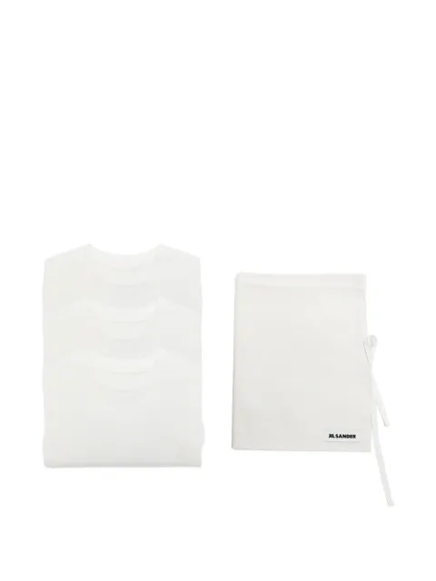 Jil Sander embroidered-monogram three-pack T-shirts