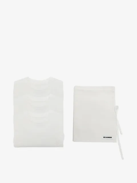 Jil Sander embroidered-monogram three-pack T-shirts