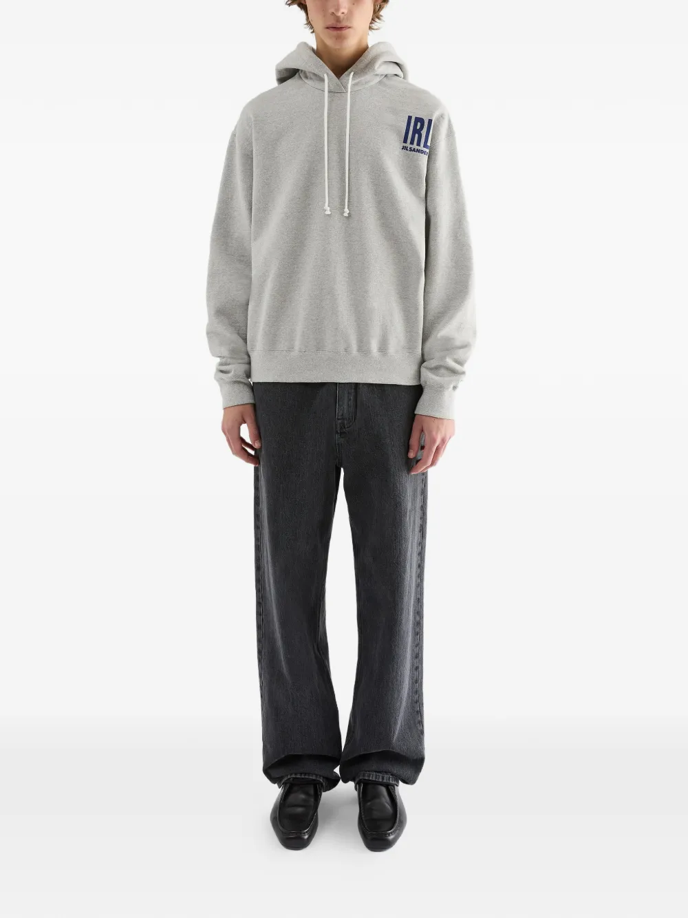 Jil Sander Hoodie met logoprint Grijs