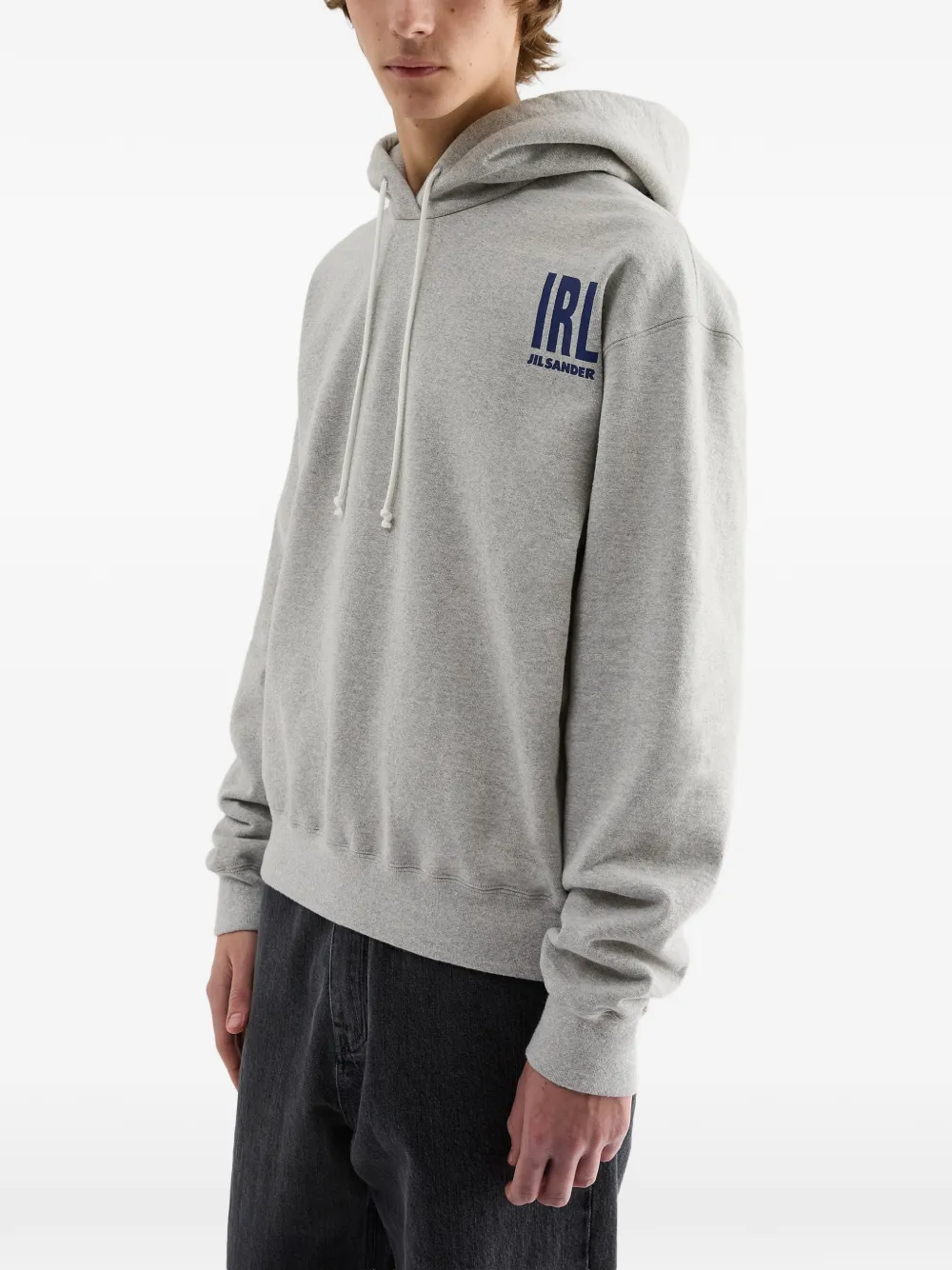 Jil Sander Hoodie met logoprint Grijs