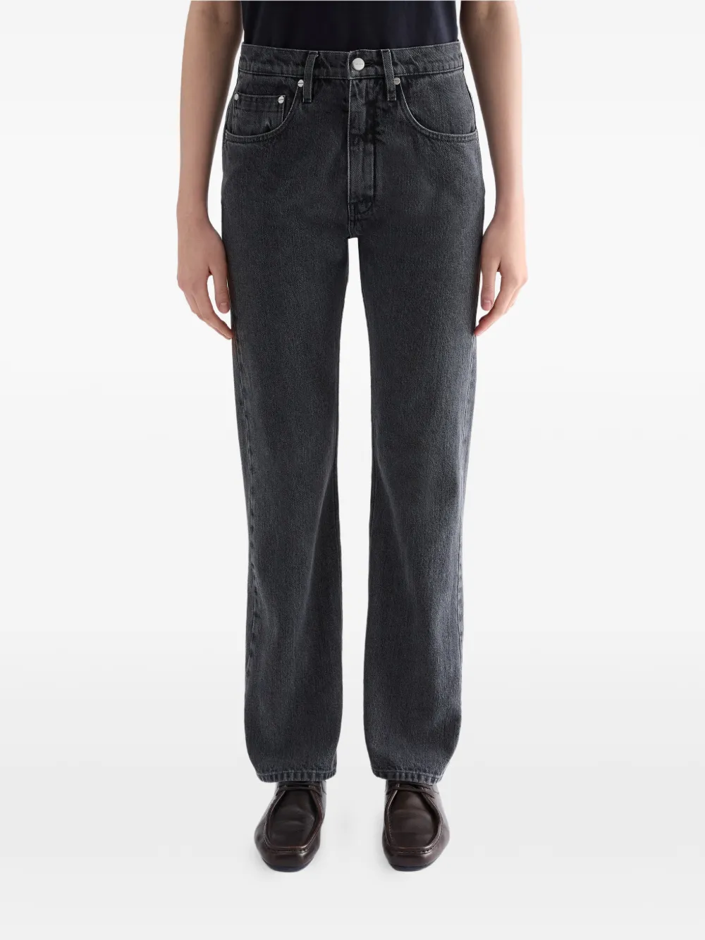 Jil Sander Katoenen jeans met riemlussen Grijs
