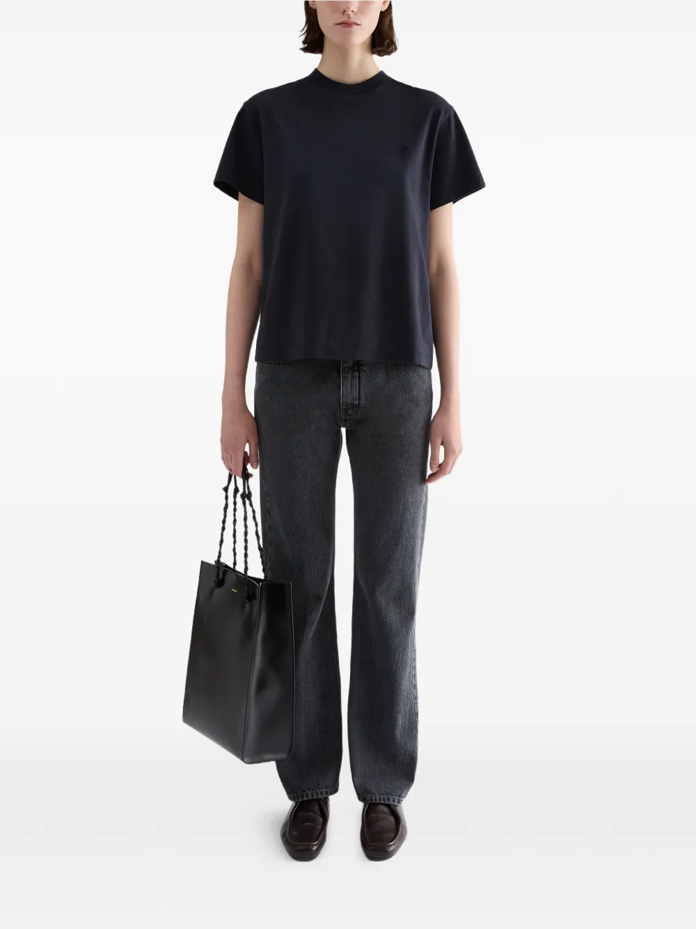 Jil Sander Katoenen jeans met riemlussen Grijs