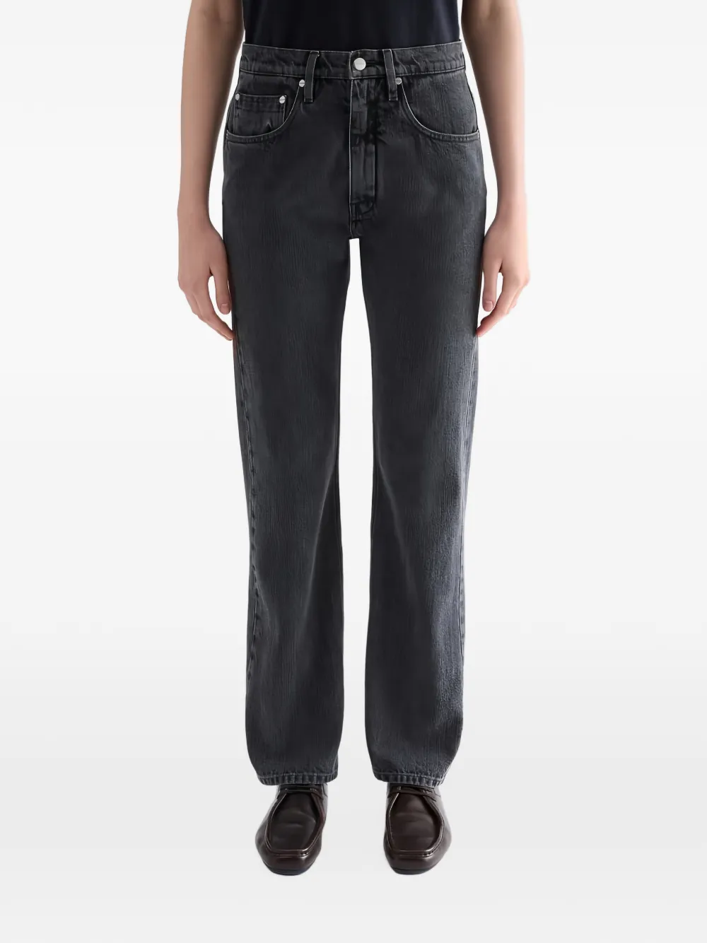 Jil Sander Katoenen jeans met riemlussen Grijs
