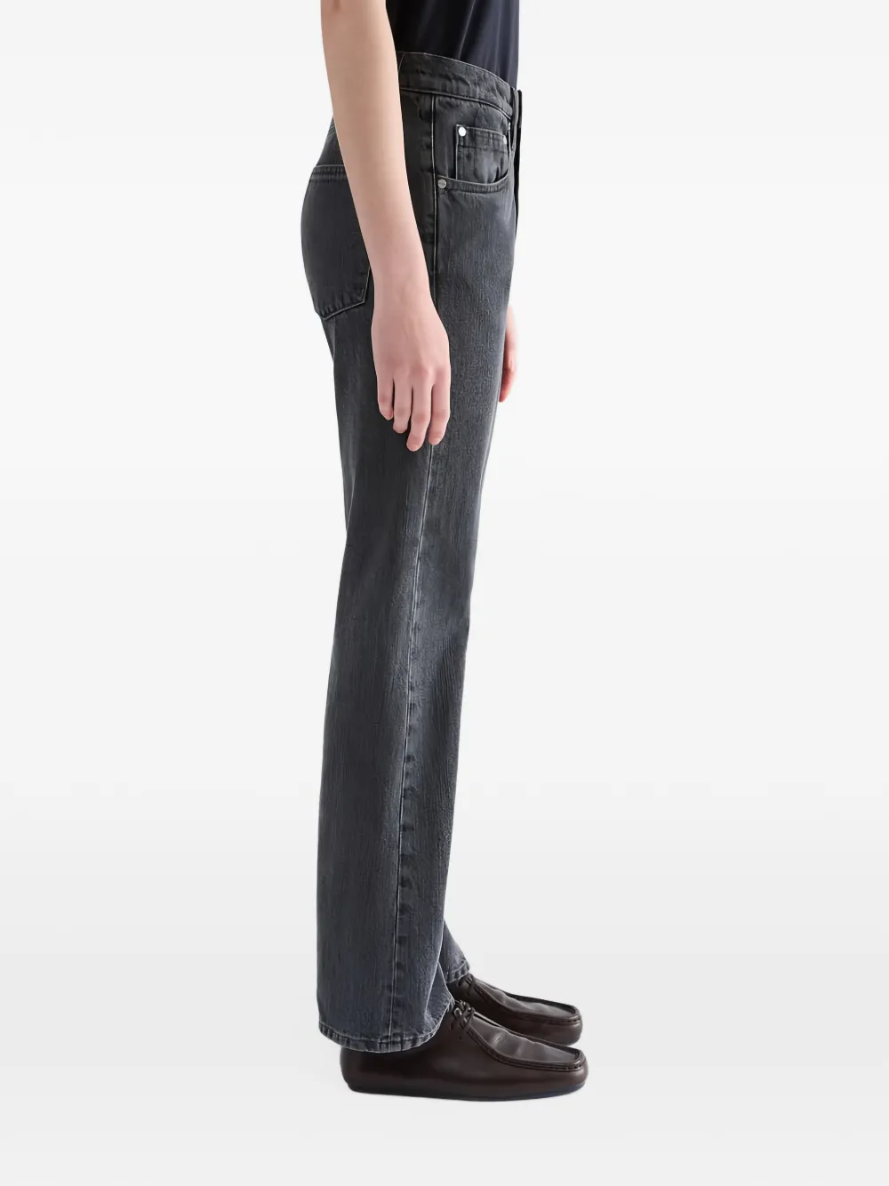 Jil Sander Katoenen jeans met riemlussen Grijs