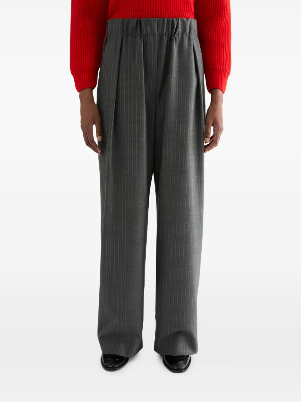 Jil Sander Broek met krijtstreep Grijs