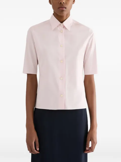 Jil Sander camisa de popelina con logo bordado
