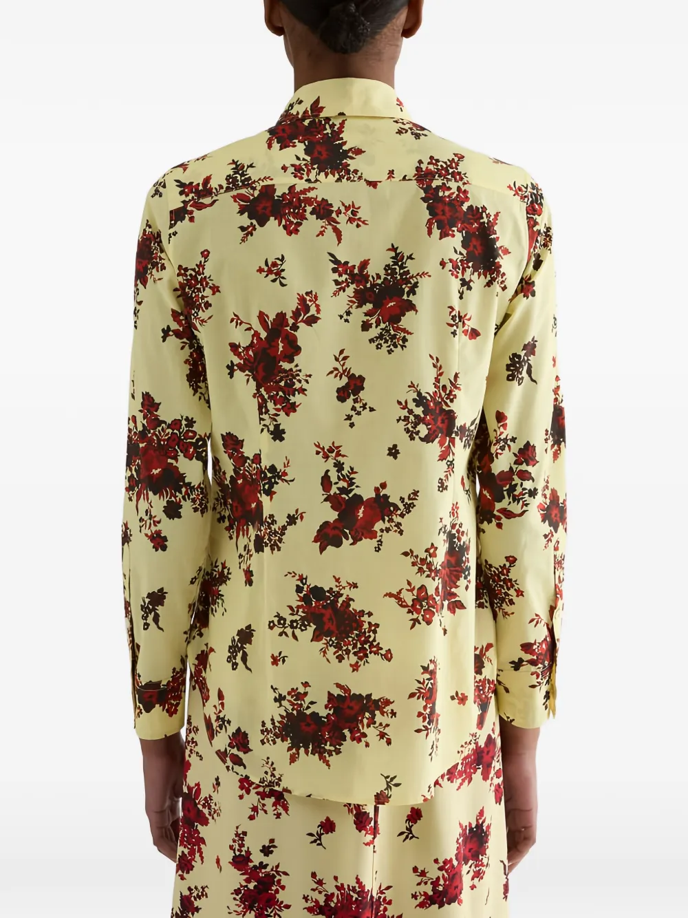 Jil Sander katoenen-mousseline blouse met bloemenprint Geel