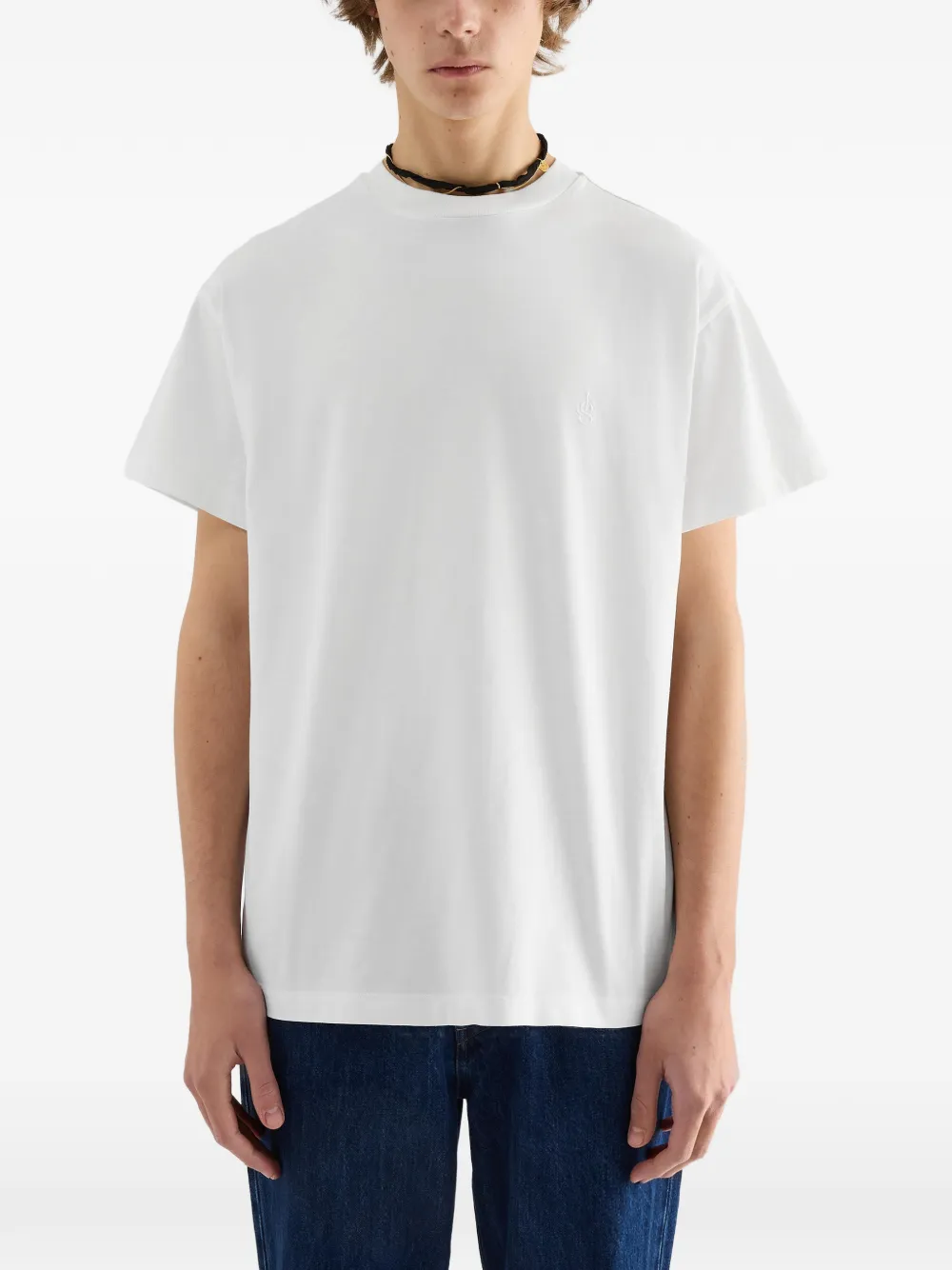 Jil Sander Drie T-shirts met geborduurd logo Zwart