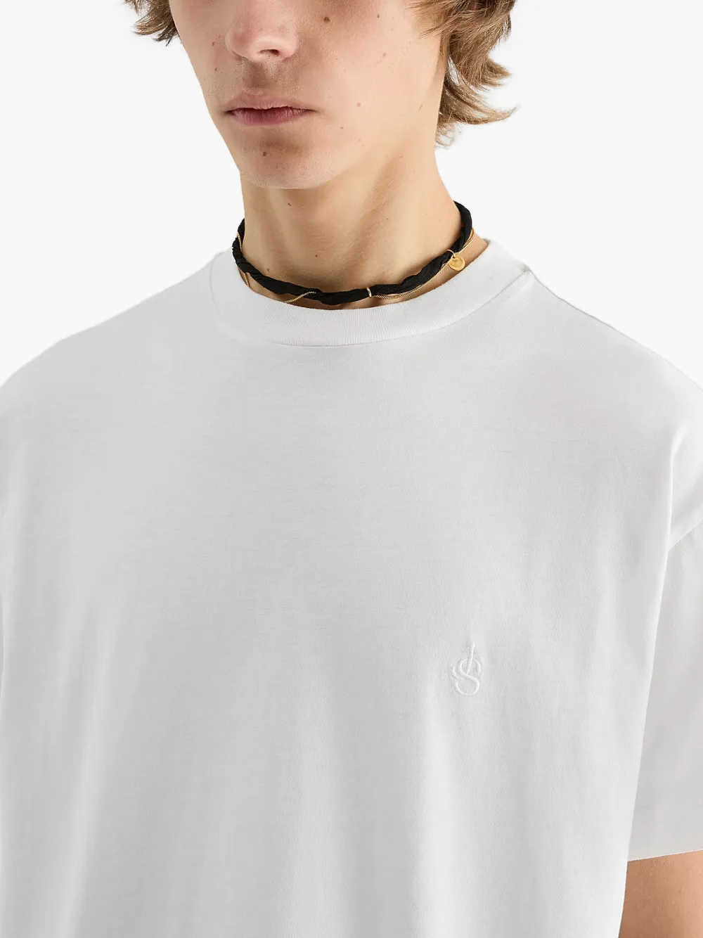 Jil Sander Drie T-shirts met geborduurd logo Zwart