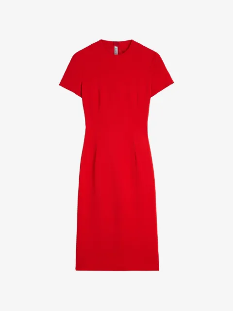 Jil Sander vestido cady con cuello redondo