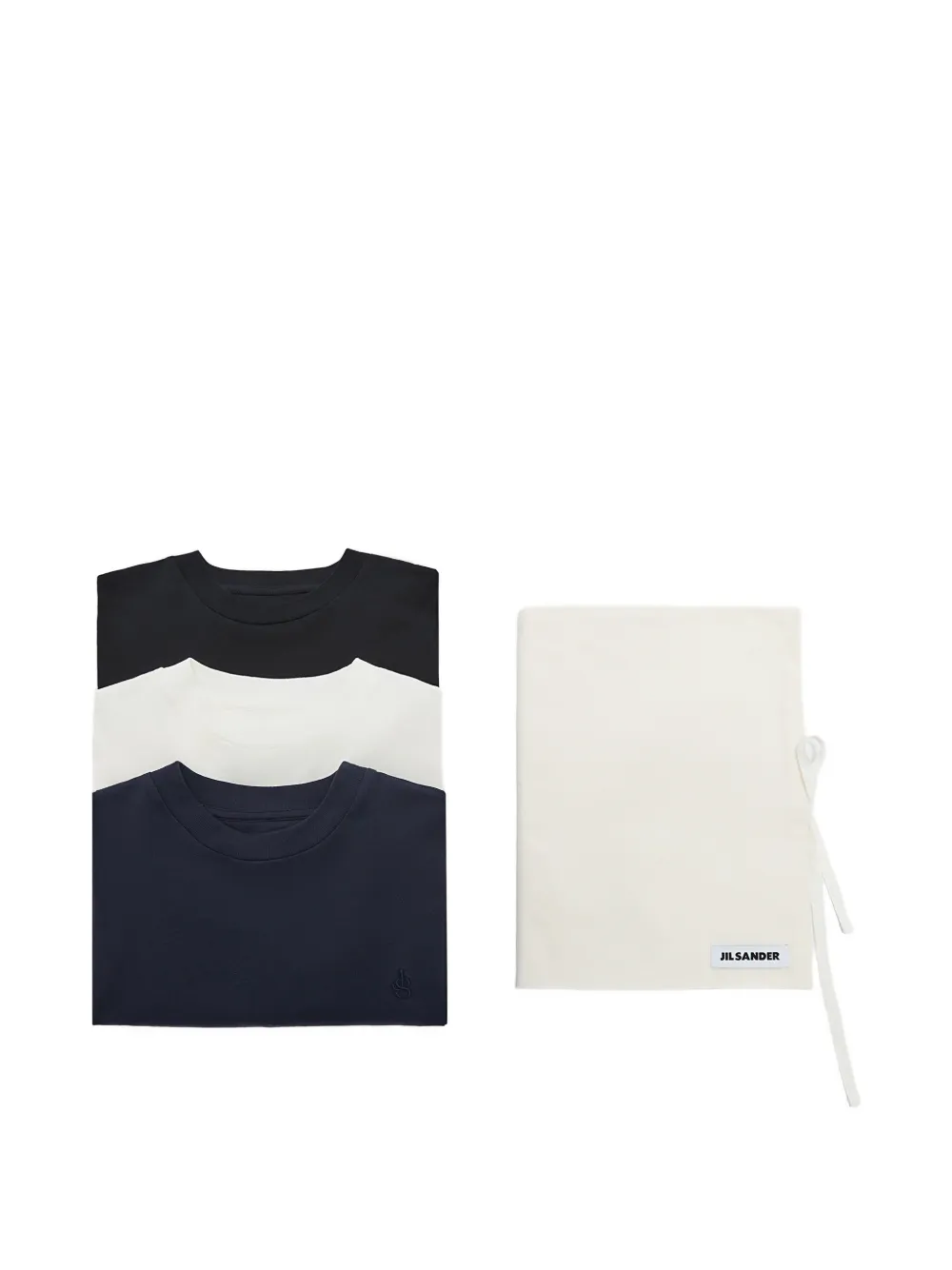 Jil Sander T-shirt met geborduurd monogram en lange mouwen Zwart
