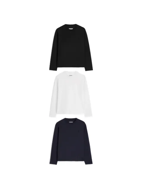 Jil Sander t-shirt à monogramme brodé et manches longues