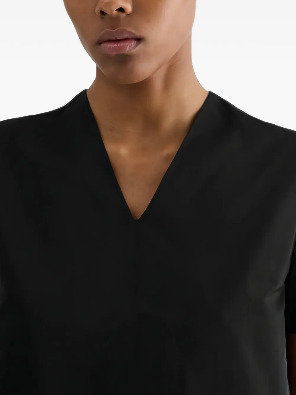 Jil Sander T-shirt met V-hals Zwart