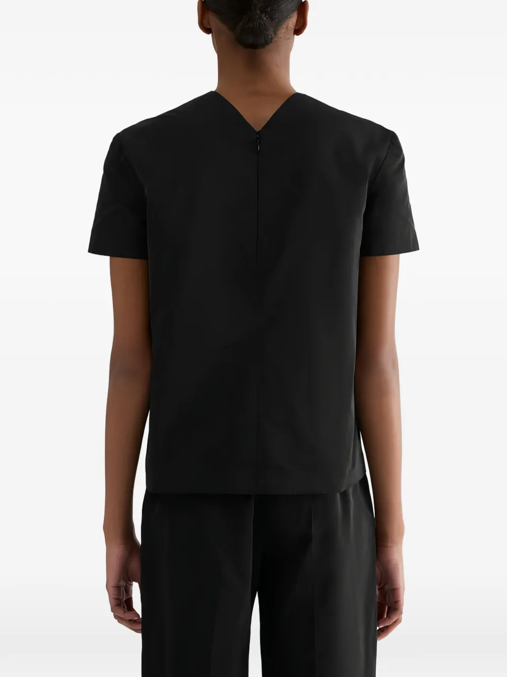 Jil Sander T-shirt met V-hals Zwart