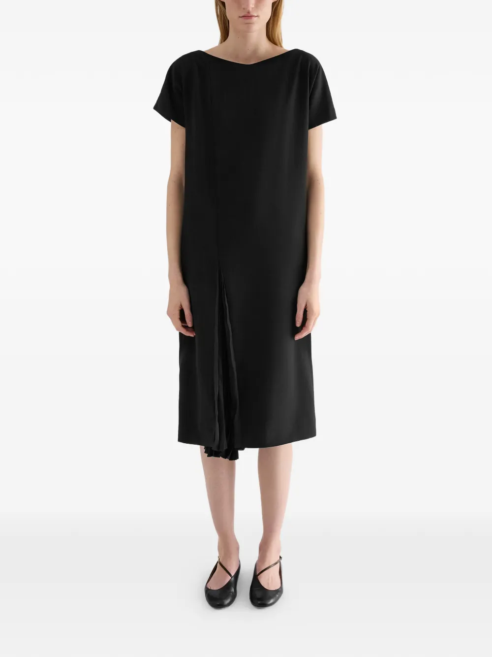 Jil Sander Wollen plooirok Zwart